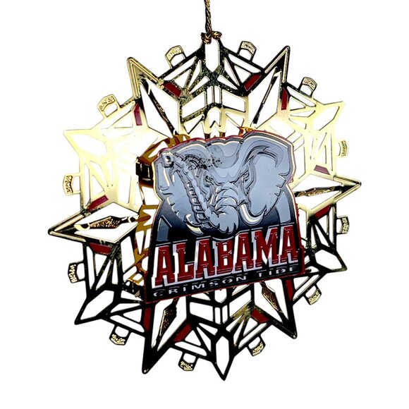 Vintage Brass Christmas Ornament Alabama Crimson Tide Big Al - Picture 5 of 7
